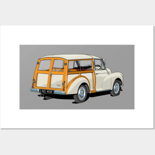 Morris Minor traveller in old english white Posters and Art